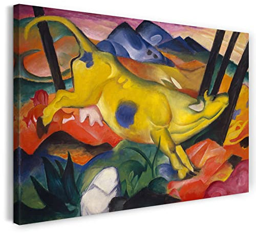 Printed Paintings Leinwand (120x80cm): Franz Marc - Gelbe Kuh (1911)