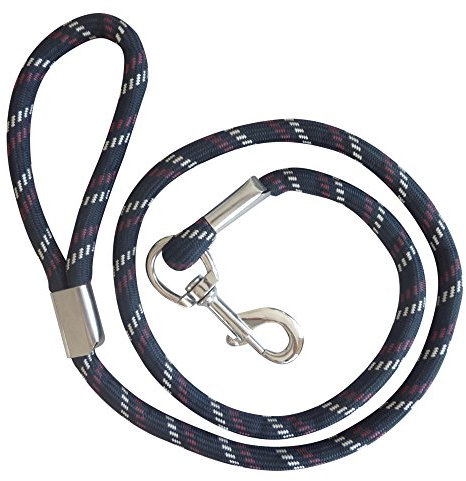 Dicke Kordel-Hundeleine, marineblau/bordeauxrot/weiß, Länge 150 cm