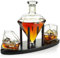 The Wine Savant Decanter Whisky Diamond l Con 2 Calici Diamond Liquore, Scotch, Rum, Bourbon, Vodka, Tequila Decanter