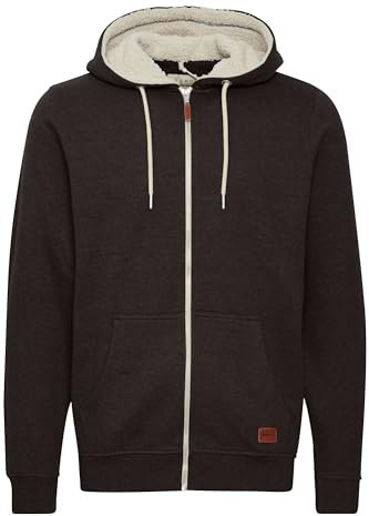 Blend Hulker Herren Winter Sweatjacke Mit Teddy-Futter - Kapuzen-Jacke Zip-Hoodie Pullover, Größe:M, Farbe:Black (75123)