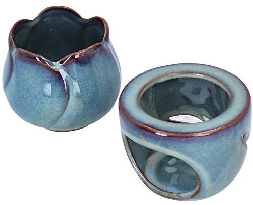 Brûleurs De Fonte De Cire, Brûleur D'Arôme D'Aromathérapie De Brûleur D'Huile Essentielle, Diffuseur De Bougie D'Huile en Céramique Bougeoir De Bougie Chauffe-Plat pour La Pendaison De Crémaillère De