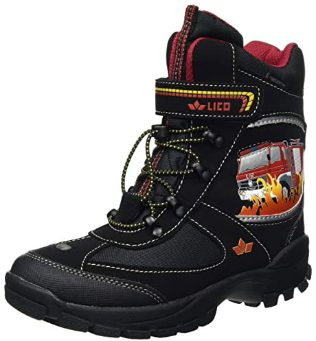 Lico Hot Kids V Blinky, Stivali da Neve, Nero, Rosso, Giallo, 30 EU