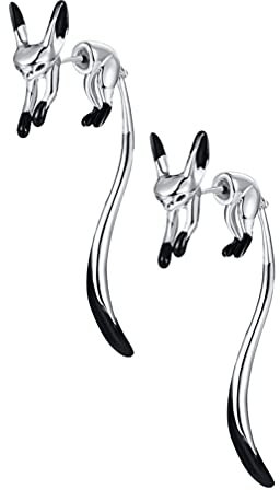 Holibanna 1 Pair Fox Baumeln Ohrringe 3D Tier Ohrringe Fashion Statement Ohrringe Tropfen Anhänger Ohr Schmuck für Frauen Mädchen Dame Schmuck Weiß