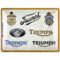 Nostalgic-Art Retro Blechschild, 30 x 40 cm, Triumph – Logo Evolution – Geschenk-Idee für Biker, Original Lizenzprodukt (OLP), aus Metall, Vintage Design, Blechschilder Sprüche