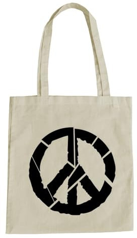 absenda Peace Baumwolltasche - Frieden Summer 69 Love Rock 60´s 70´s Natural