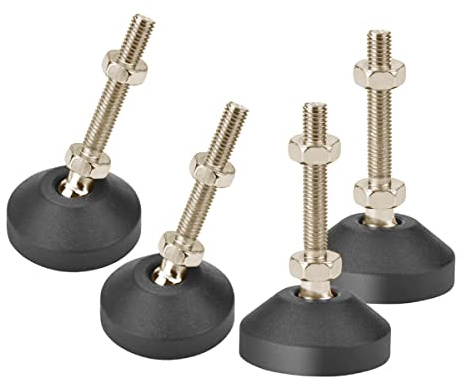 Drenky Vis de Réglage Meuble, Pied Réglable Hauteur en Acier Inoxydable à Toute épreuve M10 x 30mm Pied de Nivellement Antidérapant avec écrou en T, 4 pièces