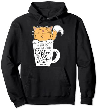 Drôle de tasse à café Orange Cat Cat Lover Sweat à Capuche