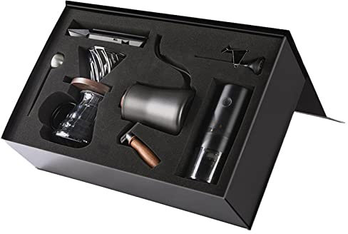 FAMYNGL Coffee Pot Set Hand Drip Coffee Maker Gift Box Set Filter Cup 3 Pot Coffee Grinder Gift Box Hand Punch Brew Coffee Machine Mini Coffee Percolator
