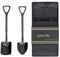 Juego de cucharas de postre, 2 cucharas de pala de acero inoxidable cucharas de café con forma de pala, cuchara de helado pala cucharas agitadoras para postre(Negro)