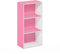 Furinno Luder Libreria a 3 ripiani aperti, rosa/bianco
