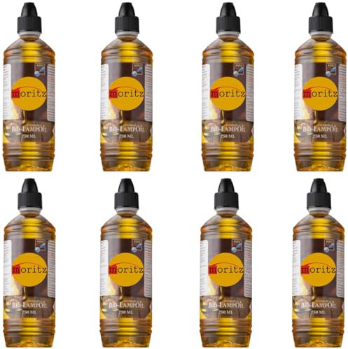 8 x 750 ml Moritz Bio Lampenöl Citronella für Fackeln Öllampen Sturmlaternen Wandfackeln