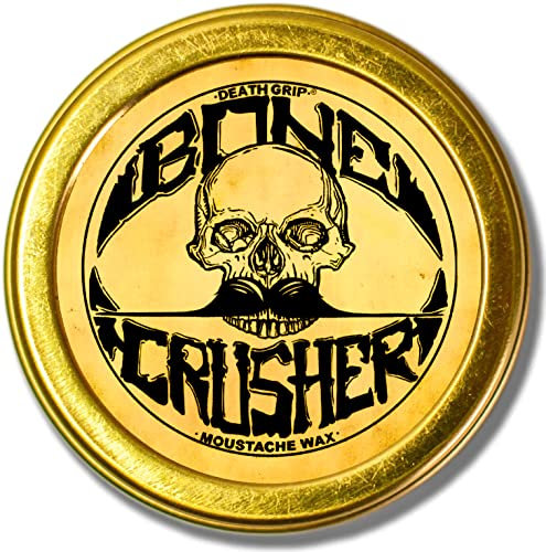 Moustache Wax Extra Strong Hold Grooming For Men 30ml - 1oz Bone Crusher Mustache & Beard Wax Tin - Perfect For Handlebar Dali English Curly Moustaches By Death Grip
