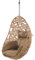 Hängekorb Hängesessel FLORAL mit Kissen ohne Gestell - Polyrattan - braun - Indoor/Outdoor
