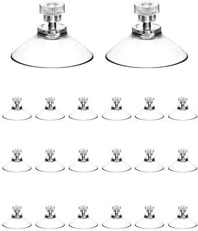 QWORK® 20 piezas de ventosa, ventosas para cristal, Ø 40mm con tuerca moleteada