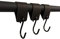 RSR Hangers Kleiderhaken mit Lederschlaufe - Schwarz - 9 Stück - S Haken – 12,5 cm x 3 cm - Garderobe -Kleiderstange - Leder – Lederband - Garderobenhaken – Fleischerhaken - Multifunktionshaken