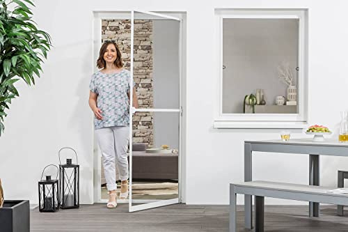 empasa moustiquaire porte START cadre aluminium, différentes couleurs | Porte moustiquaire à monter soi-même, Couleur : blanc, Taille/Découpe : 100 x 210 cm
