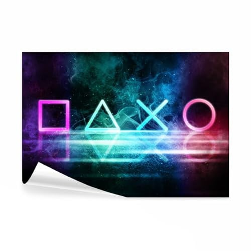 decomonkey Premium Fototapete Spielkonsole Gamers, 250x175 cm, Moderne Game | Play, Neon, Bunt, Vlies, Schlafzimmer, Wohnzimmer, Jugendzimmer, Tapete, Fototapeten, Tapeten, Vliestapete, Wandtapete, Wand