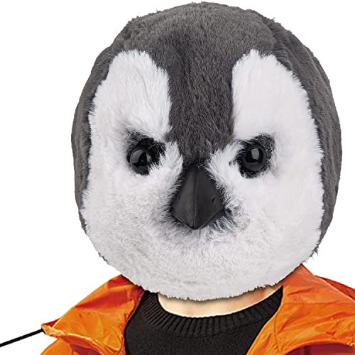 CreepyParty Niedliche Baby Pinguin Maske Grau Maske Tier Latex Vollkopf Realistische Masken für Halloween Karneval Kostüm Party Parade