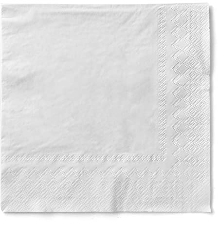 MANK Tissue-Servietten Weiß 33x33 cm 3-lagige Saugstarke Einmal-Servietten, 100er-Pack, 1/4 Falz Perfekt für Hochzeiten, Catering & Events