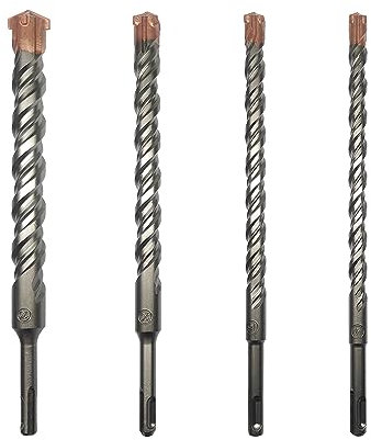 CAVATINY 4tlg SDS Plus Bohrer Set - SDS Hammerbohrer für beton, ziegel, zement, stein mit 4 Schneiden - inkl. 4tlg. Größen 14 16 20 25 x260mm - SDS Plus-Schaft passend für Bohrhammer