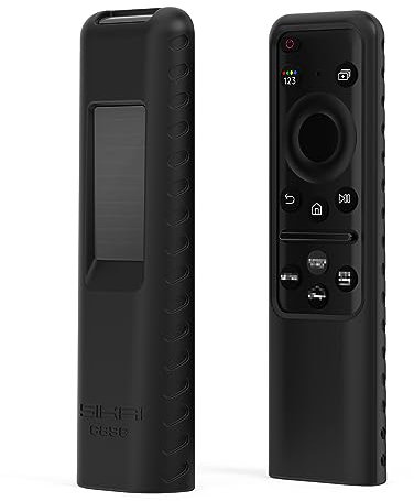 Sikai Remote Control Cover for Samsung Smart SolarCell Remote TM1204A/TM2360E/TM2361E BN68-15687D, Anti-Lost Skin-Friendly Anti-Slip Shockproof Silicone Remote Case with Lanyard (Black)