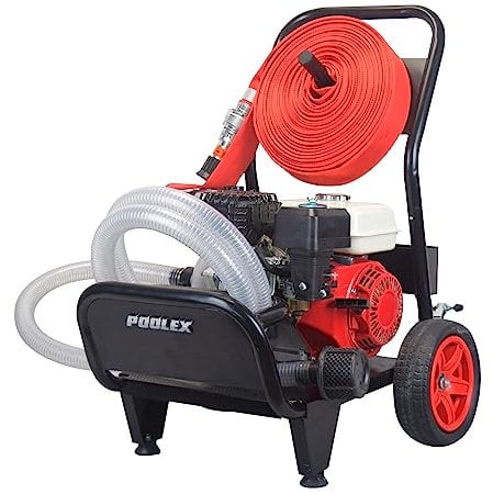 POOLEX Pool Sam - Motopompa antincendio boschivo Portata 16 m³/h - Autonomia 4 Ore - Distanza Tubo 25 m - Portata 25 m - Motore Termico 7 HP - Pressione Bar 7