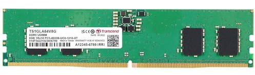 Transcend TS1GLA64V8G Arbeitsspeichermodul für PC DDR5 8GB 1x 8GB 4800MHz 288pin DIMM CL40 TS1GLA64V8G