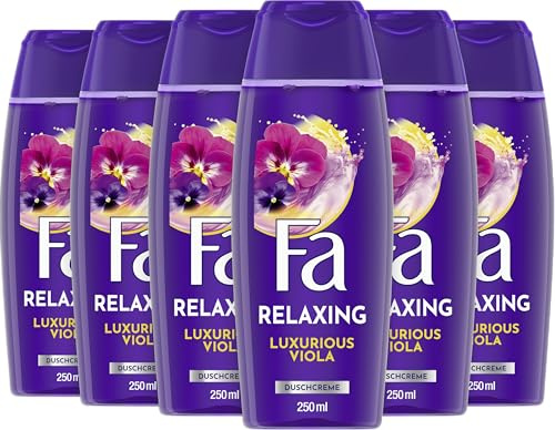 FA Duschgel Luxurious Moments (6x 250ml) 95% Inhaltstoffe natürlichen Ursprungs, pflegende Duschcreme für eine wunderare Reise mit luxuriösen Duft nach pinken Viola