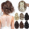 PARXITN Ponytail Extension 20cm Kurz Gelockt Gewellt Kamelbraun misch Bleichblond Claw Clip in Synthetik Haarteil Pferdeschwanz Haarverlängerungen Zopf