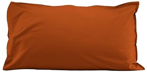 Fazzini Coppia di federe a 4 volanini in Puro Percalle di Cotone 200 TC altissima qualità Art. Arianna cm. 52x82 (Copper 296)