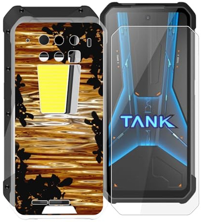 KJYFOANI Coque pour Unihertz 8849 Tank 3 Pro, Transparente Souple Housse et Verre Trempé écran Protecteur, Antichoc Silicone Etui, Verre Trempé pour Unihertz 8849 Tank 3 Pro (6.79) - XV37
