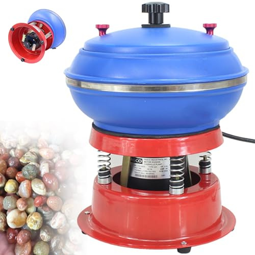 6.2L Tumbler Tambour Bol de Polissage, 220V 90W Machine Polissage Vibration, Machine de meulage de Polissage de Bijoux de Pierres précieuses pour pièces métalliques, Artisanat en Jade