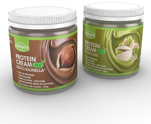 2 protein cream gusti misti (1 veg nocciolinella + 1 veg pistacchio) - senza glutine - low carb - 2x250g