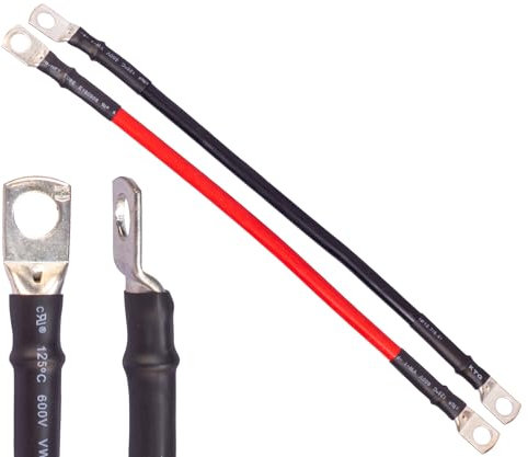 Batteriekabel 70mm² M8 M10 M12 Rohrkabelschuhe Schrumpfschlauch rot schwarz Länge wählbar ALPTEG (70mm² schwarz Länge=1,5m M8)