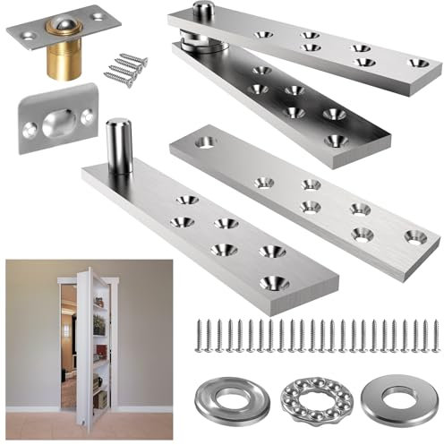 Verstecktes Türscharnier, 360 Grad drehbar, Murphy, verstecktes Tür-Bücherregal, Schwenkscharnier-Hardware für max. 136 kg, robustes Murphy-Türscharnier-Set, versteckte Scharniere für geheime Tür