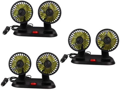 ARTIBETTER Ventilador Portátil De Doble Cabezal para Vehículo 3 Uds Ventiladores para Coche Ventilador Portátil para Coche Aires Acondicionados Portátiles para Vehículo Ventilador De