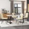 Ctastay Esstisch-Set mit 4 Stühlen 117×68 cm, Essgruppe mit 4 Stühlen aus Samt, Küchen-Esstisch für Zuhause & Familie, Schwarz Metall Tischbeine + 4 Beige Stühlen