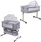 WODFARR Cododo Babywiege, Beistellwiege mit Matratze und Moskitonetz, 2-in-1, Codododo-Bett, für Babys von 0 bis 36 Monaten, faltbar, Babypflege (Grau, 92 x 58 x 70 – 90 cm)