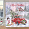 Bonhause Duschvorhang Weihnachten Rot LKW Xmas Baum Schneemann Winterurlaub Duschvorhänge 180 x 180 cm Anti-Schimmel Wasserdicht Polyester Stoff Waschbar Bad Vorhäng für Badzimmer mit 12 Haken