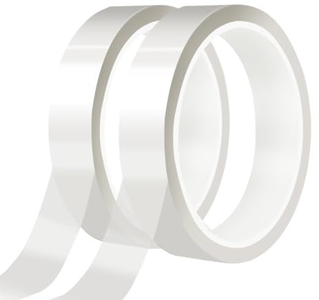 Sliverdew 2 Rollen Transferband 20 mm × 33 m Hitzebeständiges Klebeband Transparente Wärmebänder Kein Rückstand Thermosublimations Heizband für Leiterplatten DIY Handwerk