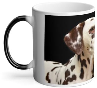 Mug Thermo-réactif Tasse Magique - Dalmatien Gros Chien Tire La Langue Blanc et Marron Mignon - 325 ml
