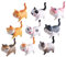 Cabilock 9st 3D-katzenmagnet Wok-abtropfgestell Tierischer Kühlschrankmagnet Tierische Kühlschrankmagnete Aufkleber Für Katzenkühlschränke Tieraufkleber Büromagnet Schwarz Magnetisch Orange