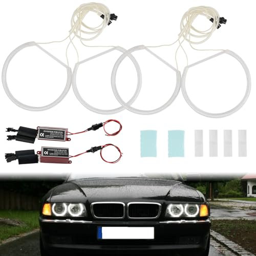 AUTOXBERT Angel Eyes Halo-Ring-Set für BMW E46, 12V Hohe Helligkeit Angel Eyes Weißes Licht