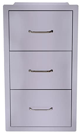 Cajones de acceso de cocina de acero inoxidable para exteriores con soporte para toallas de papel, combo para isla de barbacoa, 17 x 20.5 x 30 pulgadas