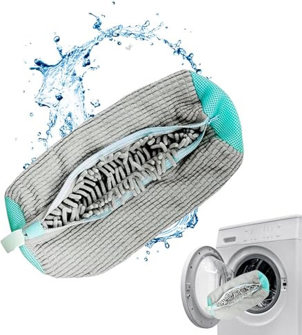 Sac de lavage pour chaussures en machine à laver Nettoyage à 360°Absorbe les chocs et réduit le bruit Sac à chaussures multi-protection Machine à laver Baskets réutilisables (1 pièce gris)