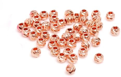 Fukugems Perles en laiton incrustées de haute qualité pour la fabrication de bijoux 4mm 100pcs rose gold