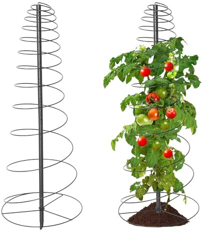 Starbover Rankhilfe Garten, 2 Stück Rankgitter Metall 120cm, Rostfreies Rankhilfen für Kletterpflanzen Rosen, Gurken & Balkonpflanzen, Stabiles Spalier mit verstärkten Verbindungen