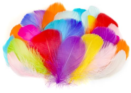AOOTE Bunte Federn,350 Stück Federn zum Basteln Bunte,6~12cm,Deko Federns,Weich Federns,Feder Handwerk für DIY Ohrring,Traumfänger,Hochzeit,Ostern,Weihnachten