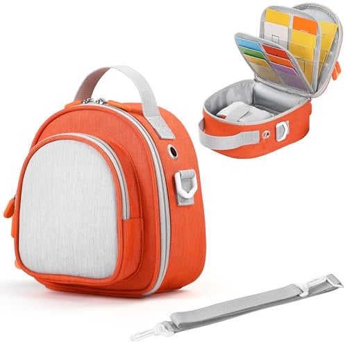 Seracle Carrying Case Compatible with Yoto Mini (2024 Edition) & Accessories, Portable Storage Carrier Bag for Travel and Home Storage (Orange)