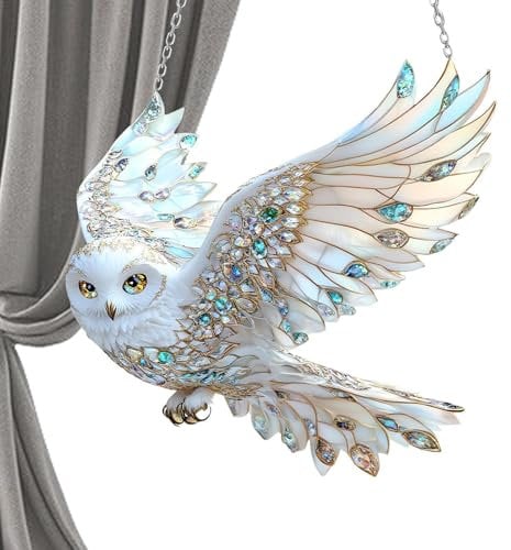 FmtwPhn Eule Ornamente für Weihnachtsbäume - Tieranhänger | 2D Acryl Eule Ornament Hängende Dekoration für Urlaub Fenster Weihnachtsbaum Damen Herren